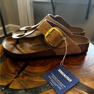 Women's Birkenstock Big Buckle
Gizeh Sandals, Nubuck. Size 40 (9 USA)